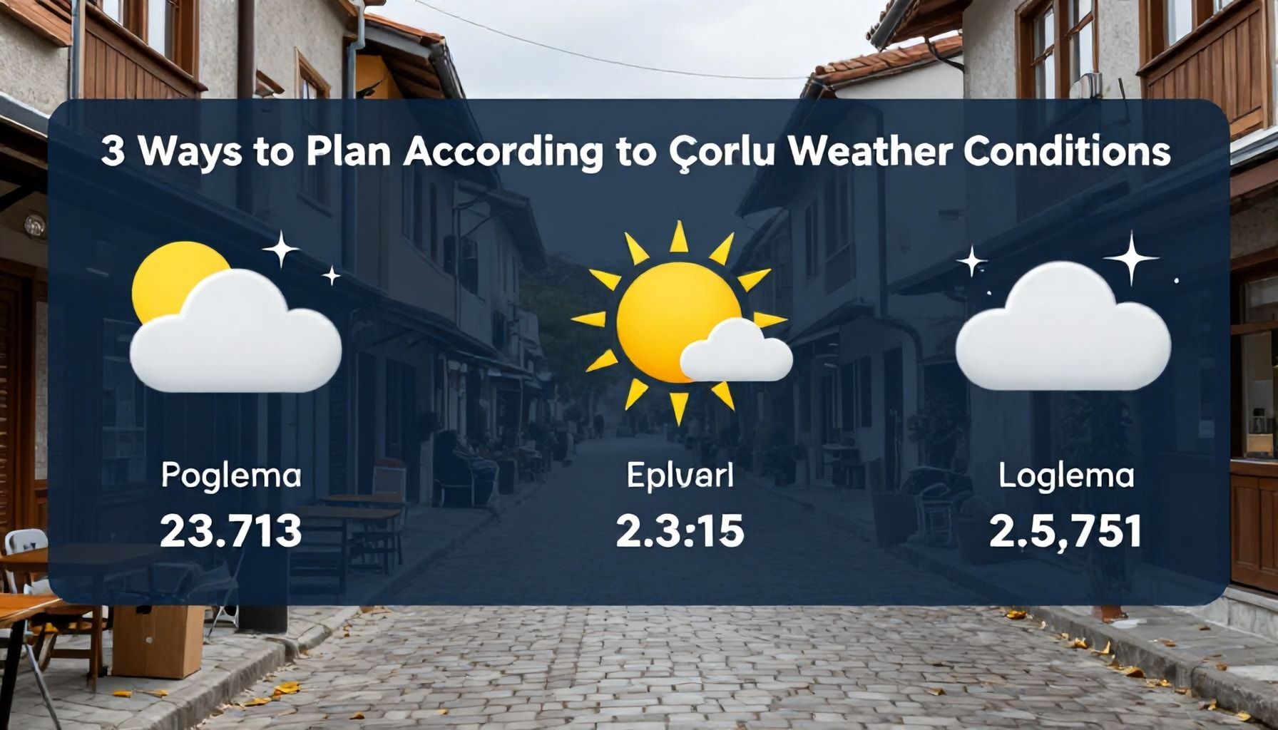 3 Yöntemle Çorlu Hava Koşullarına Uygun Plan Yapın*