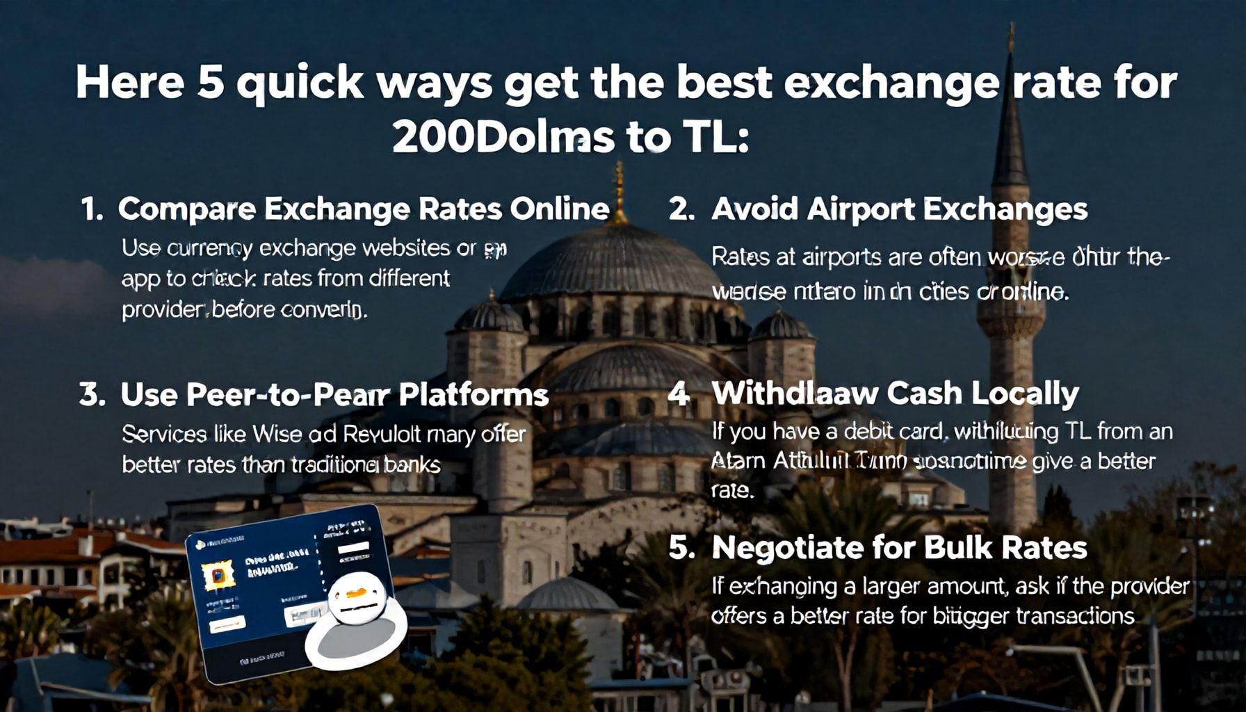 5 Quick Ways to Get the Best Exchange Rate for Your 200 Dollars to TL*