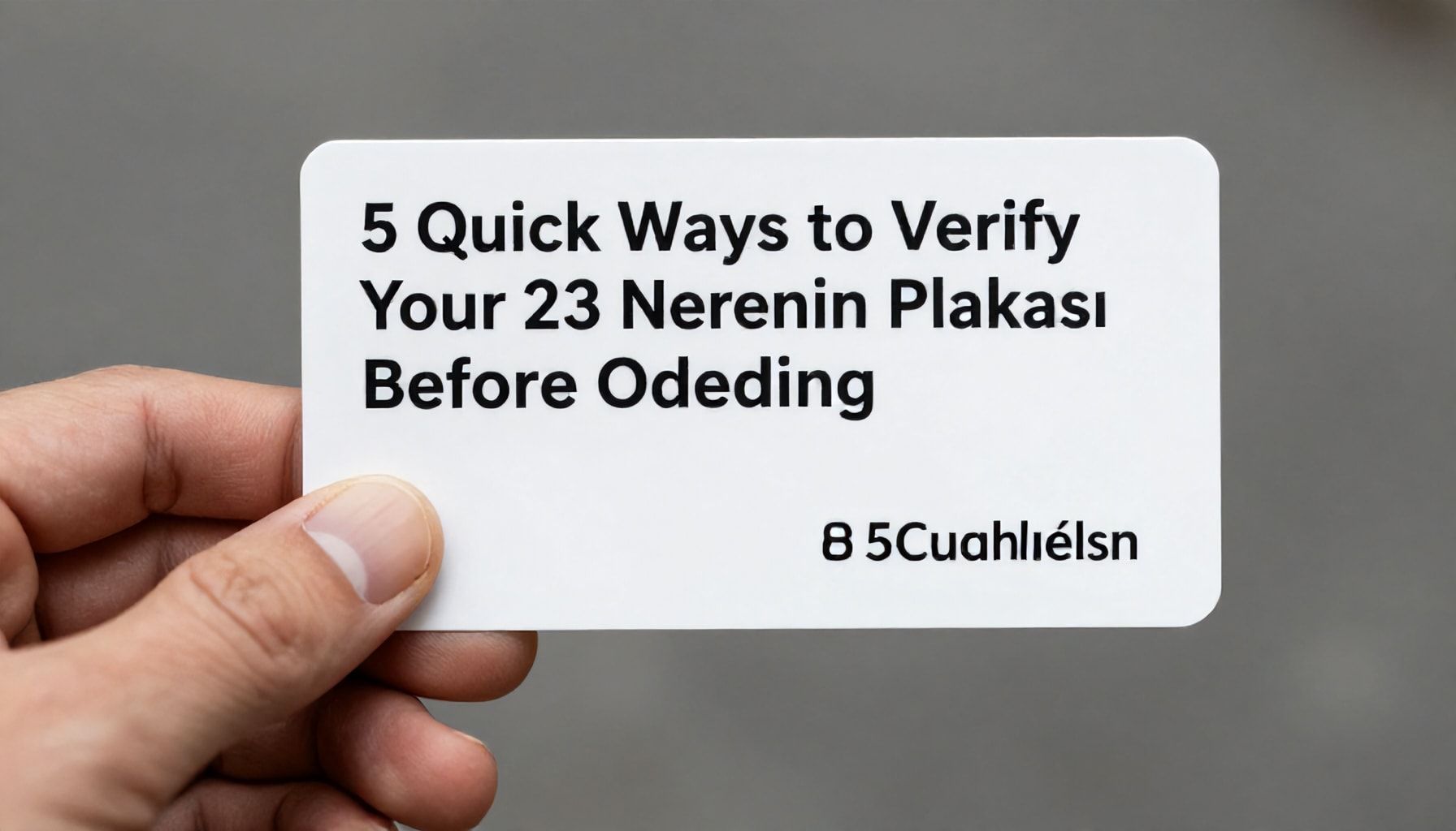 5 Quick Ways to Verify Your 23 Nerenin Plakası Before Ordering*
