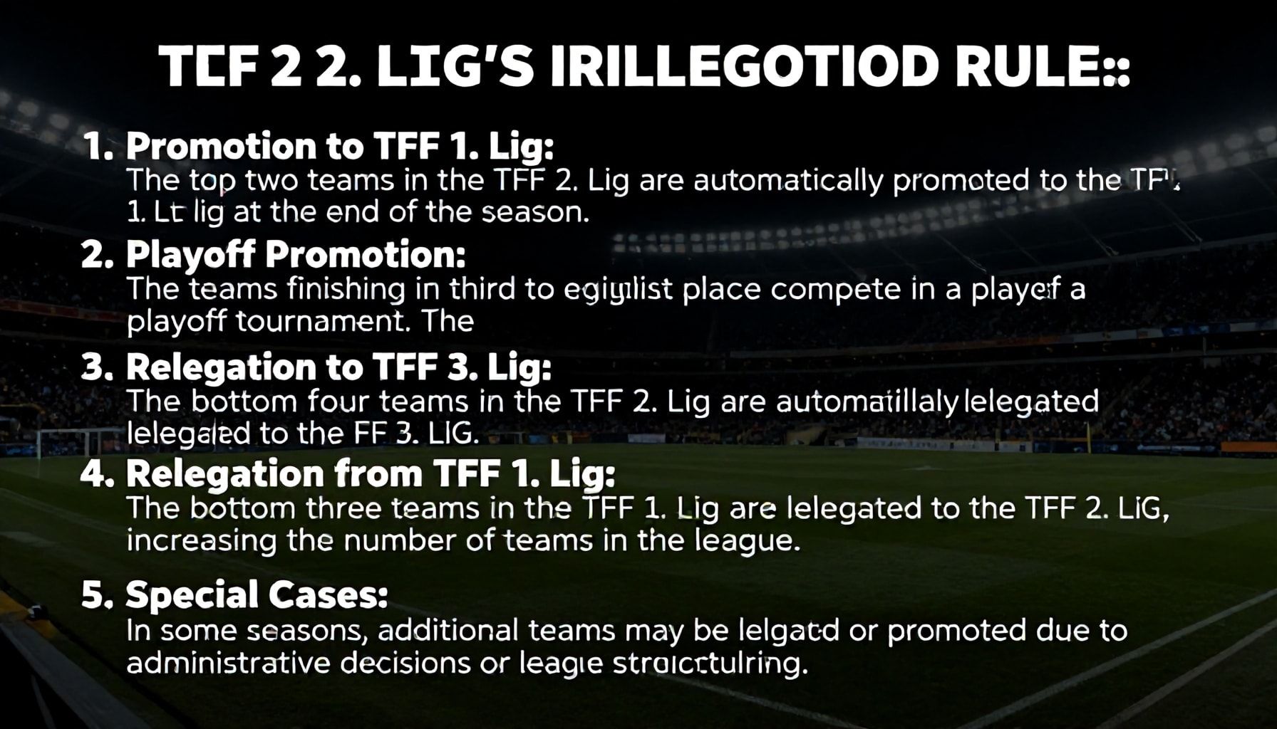 5 Ways to Understand TFF 2. Lig’s Promotion and Relegation Rules*