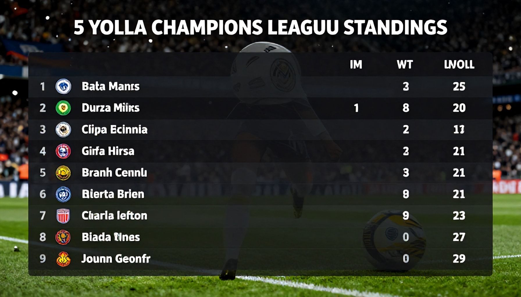 5 Yolla Şampiyonlar Ligi Puan Durumunu Analiz Etmek*