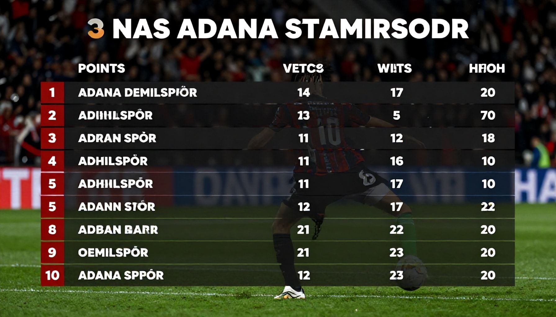 5 Yöntemle Adana Demirspor'un Puan Durumunu Doğru Yorumla"*
