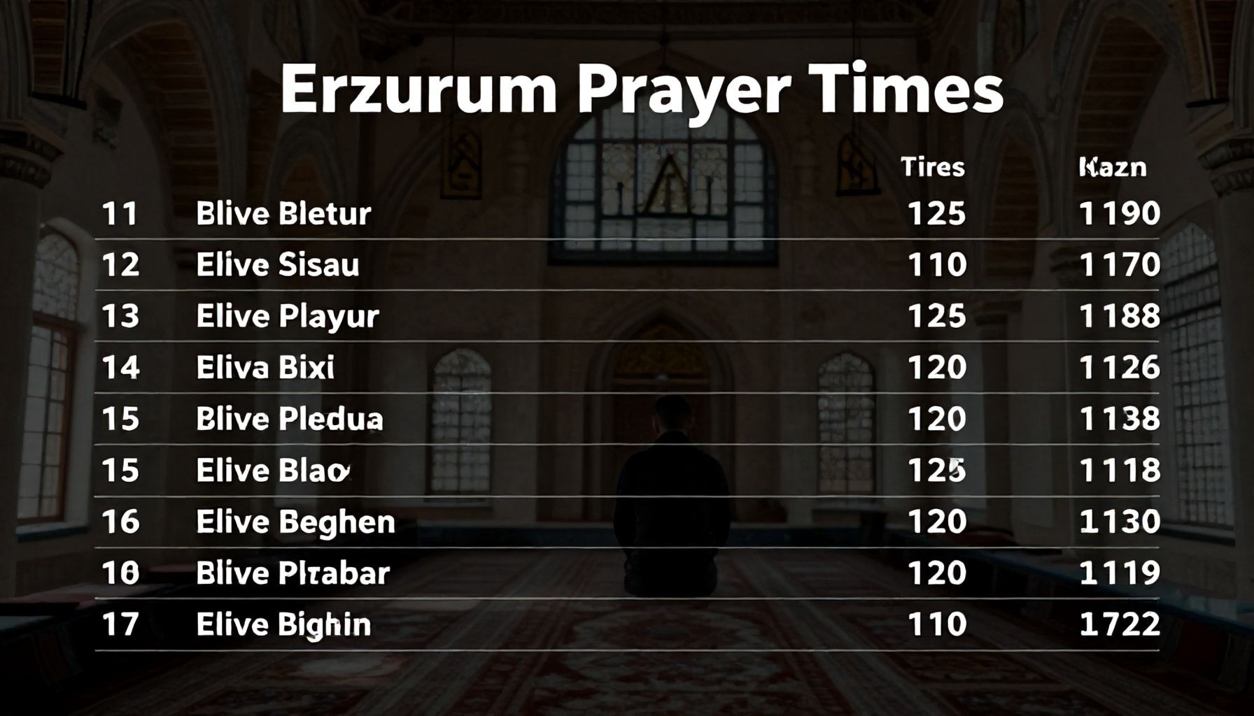 5 Yöntemle Erzurum Namaz Vakitlerini Anında Kontrol Edin*