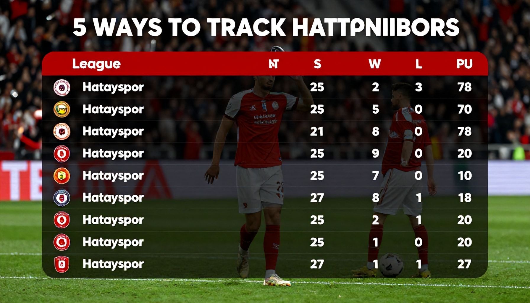 5 Yöntemle Hatayspor'un Lig Sıralamasını Takip Et*