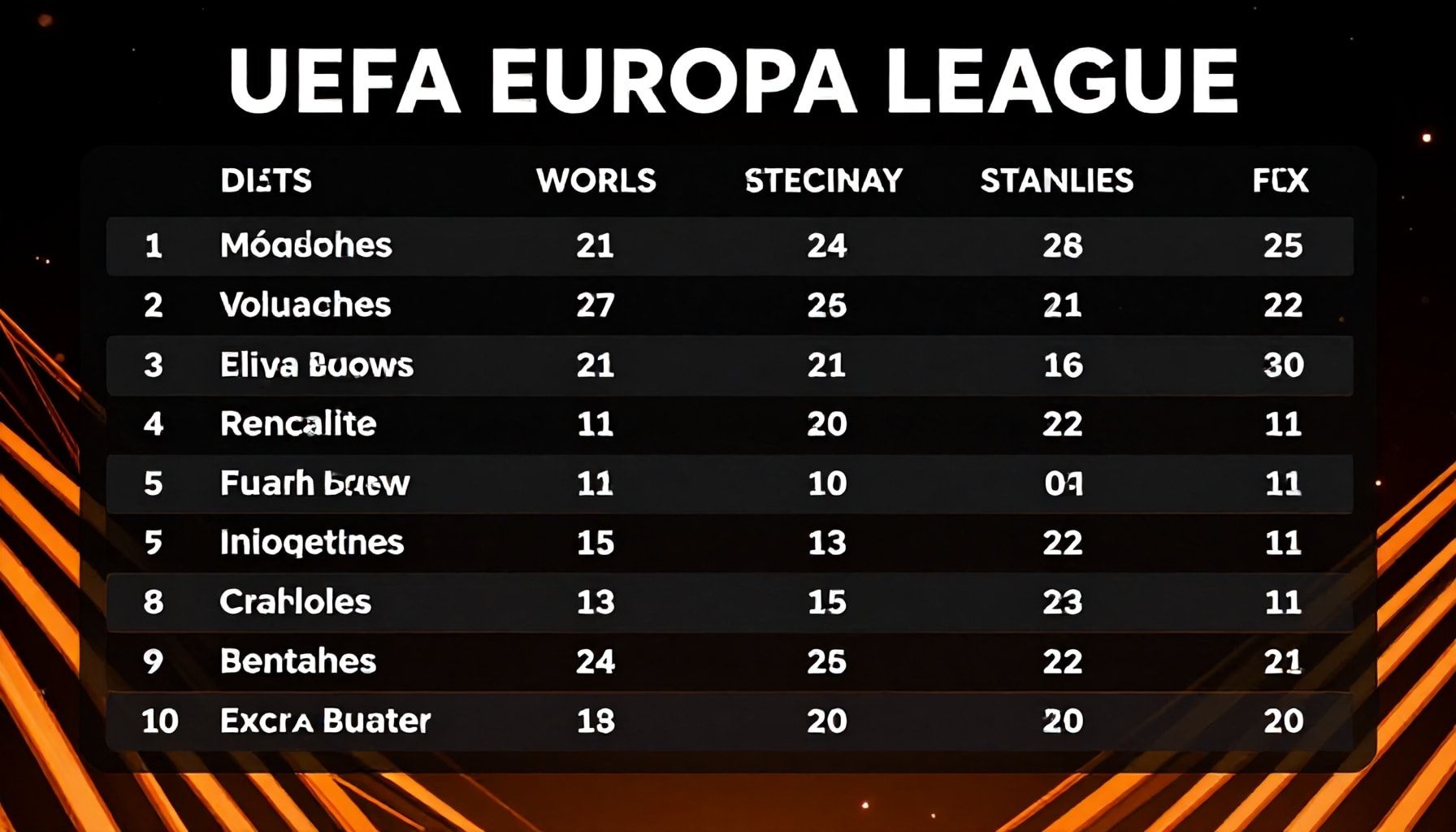 5 Yöntemle UEFA Avrupa Ligi puan durumunu doğru şekilde analiz edin"*