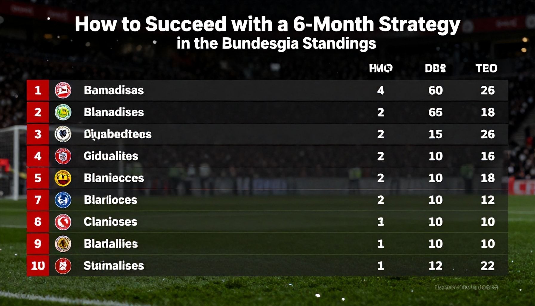 Bundesliga Sıralamasında Kalan 6 Aylık Strateji: Nasıl Başarılı Olunur?*
