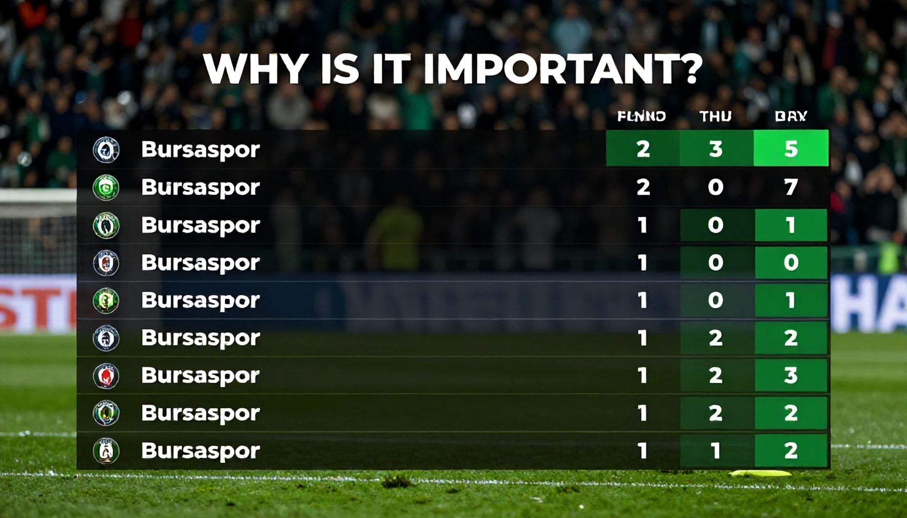 Bursaspor'un Ligdeki Konumu: Neden Önemli?*
