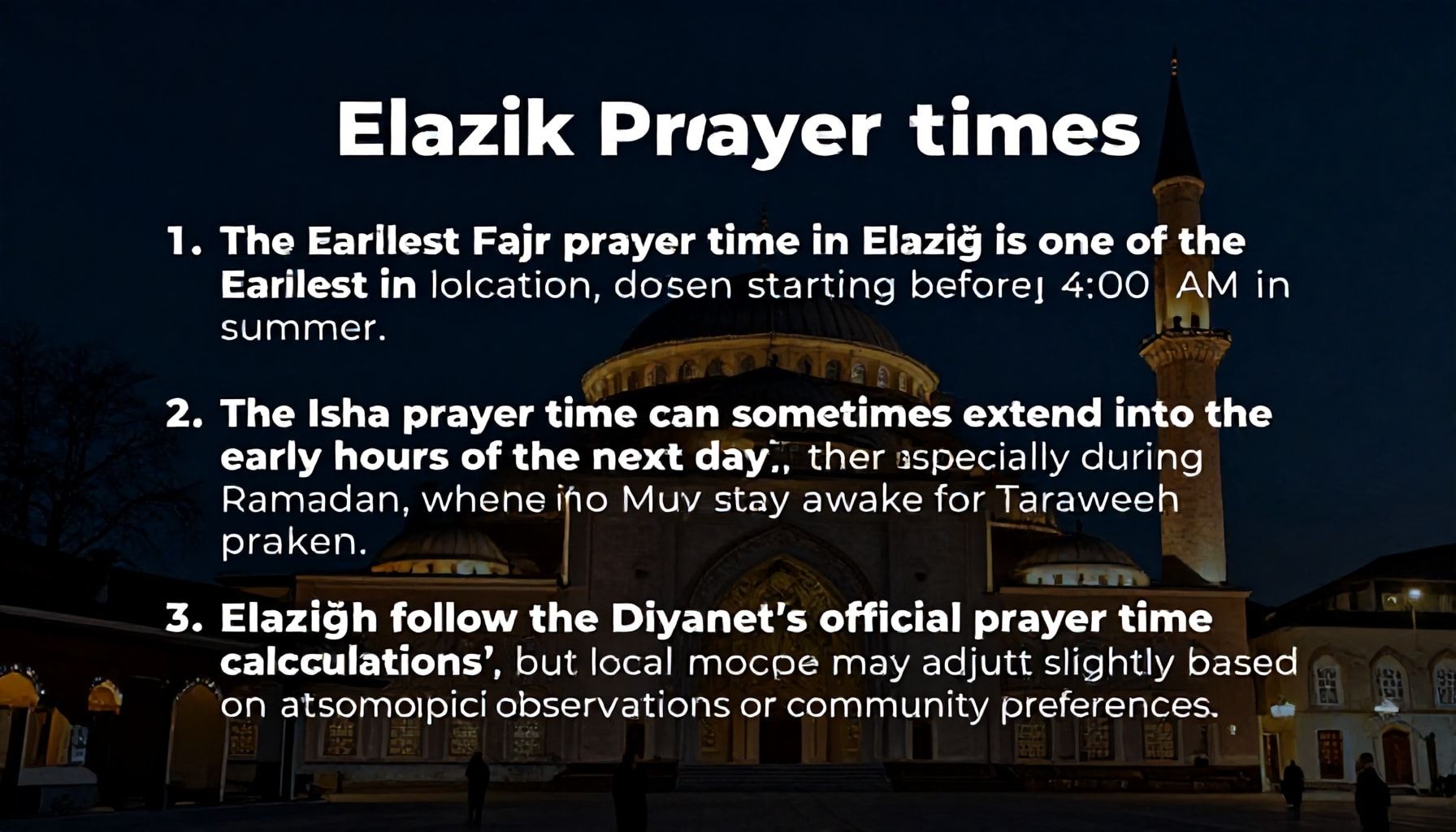 Elazığ Namaz Vakitleri Hakkında Bilmediğiniz 3 Gerçek*