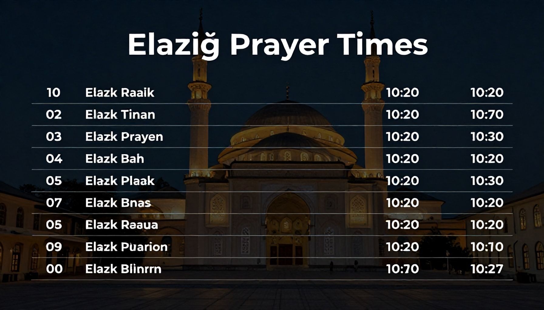 Elazığ Namaz Vakitleri Nasıl Kolayca Takip Edilir?*