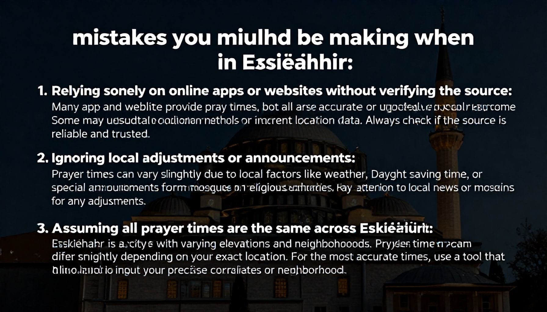 Eskişehir Namaz Vakitlerini Doğru Bilmek İçin 3 Hata Yaptığınız Şey*