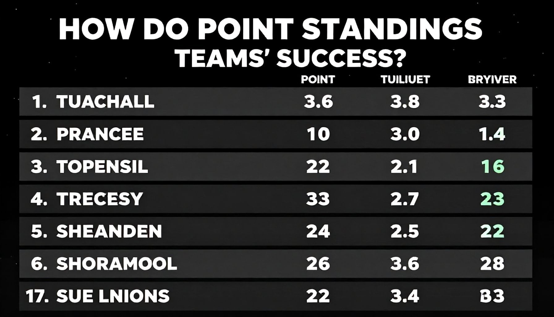 Gerçekler: Puan Durumları Nasıl Takımların Başarılarını Yansıtır?*