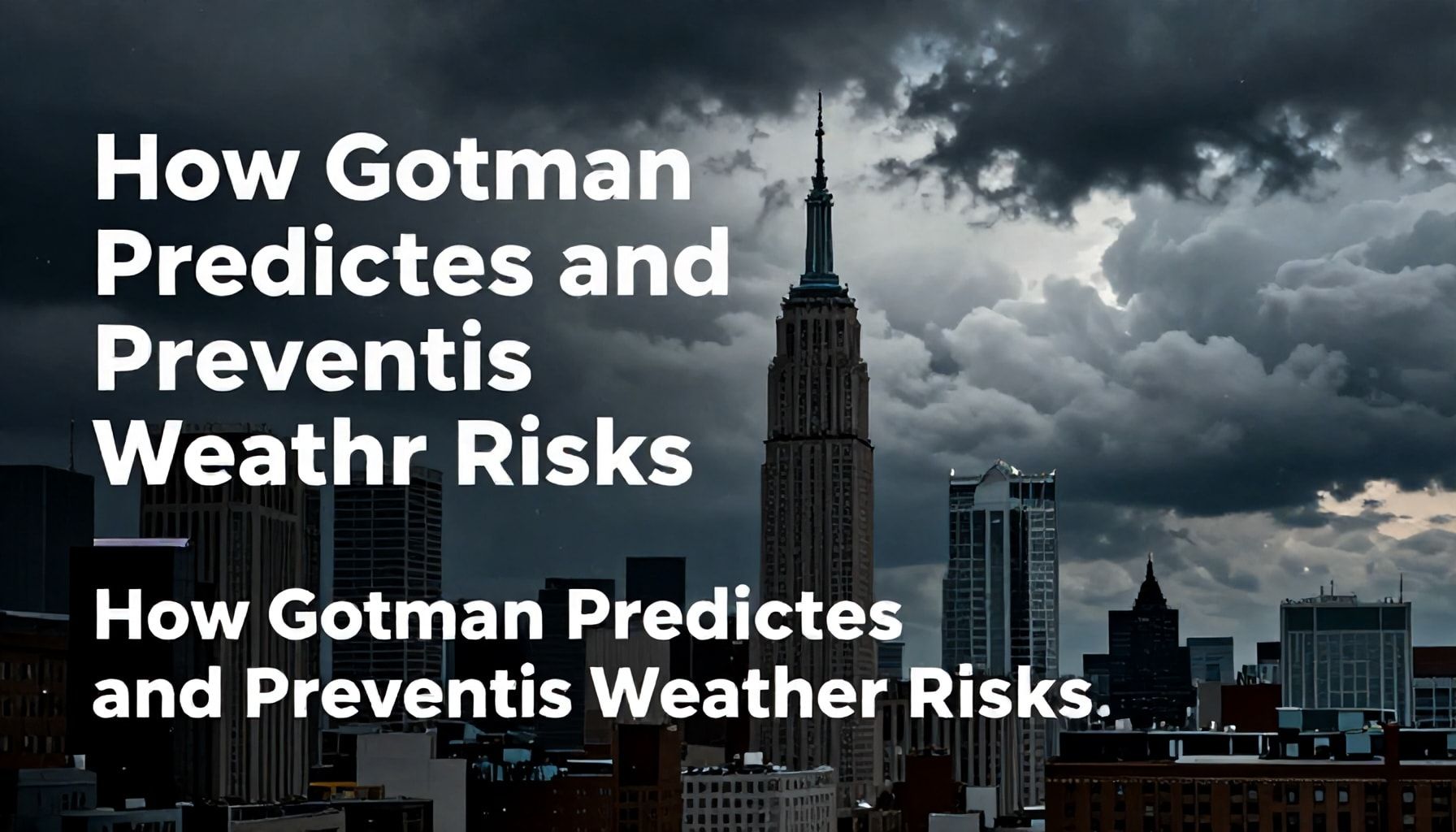 Gotham'ın Hava Durumu Risklerini Nasıl Öngörür ve Engelleriz?*