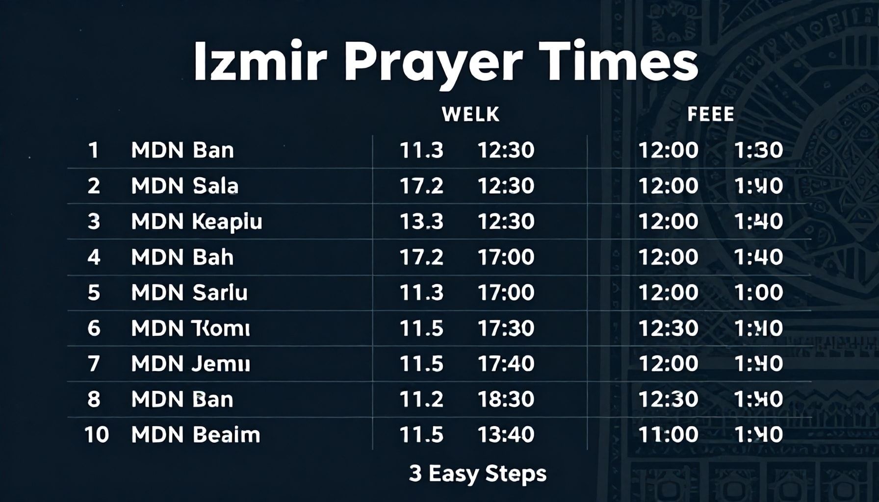İzmir Namaz Vakitlerini 3 Adımda Kolayca Bulun*