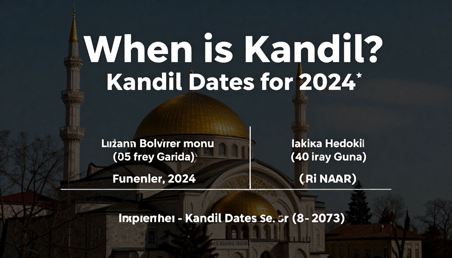 Kandil Ne Zaman? 2024'te Önemli Kandil Tarihlerini Öğrenin*