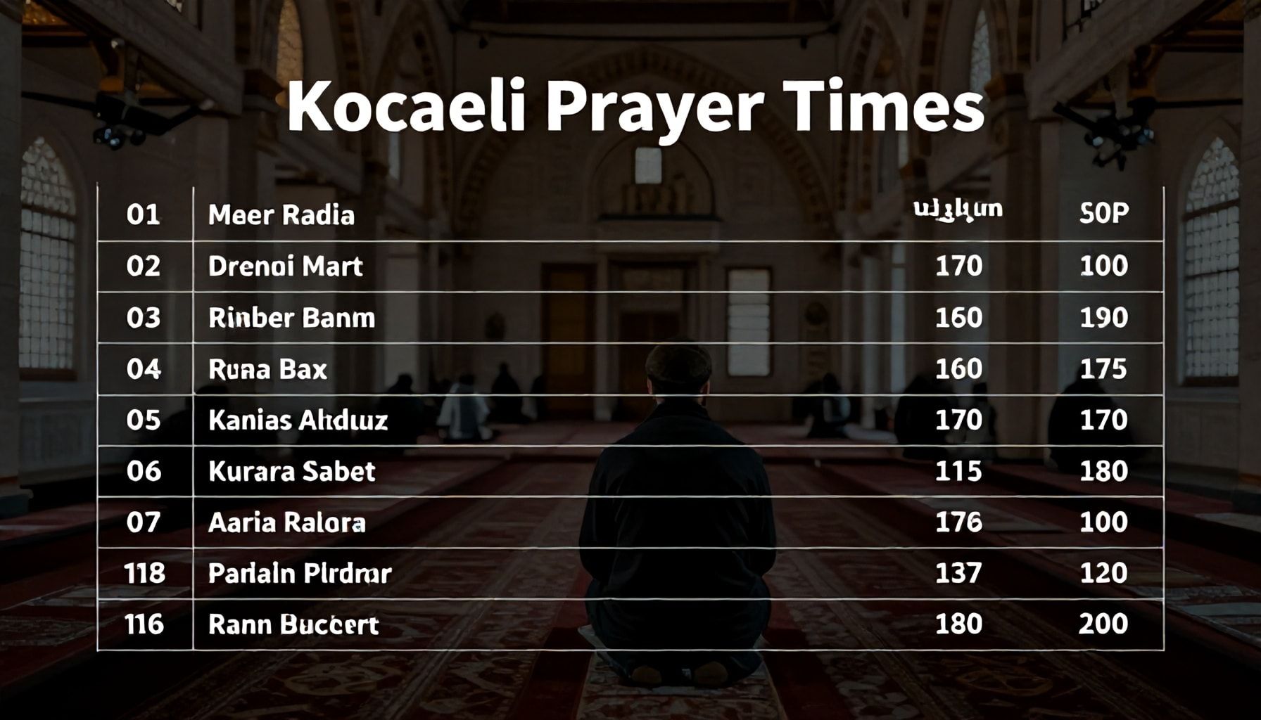 Kocaeli Namaz Vakitleri: Günlük Planınızı Nasıl Optimize Edersiniz?*