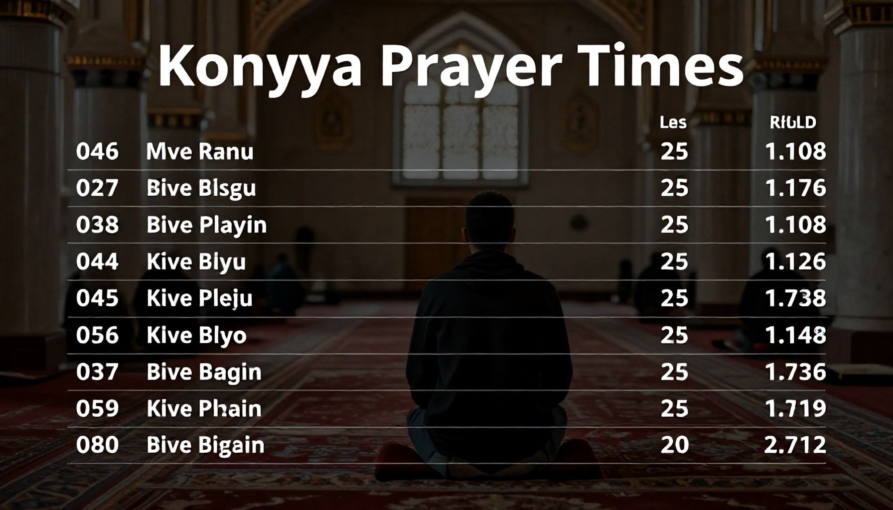Konya Namaz Vakitleri: Günlük Dua Zamanlarını Doğru Takip Edin*