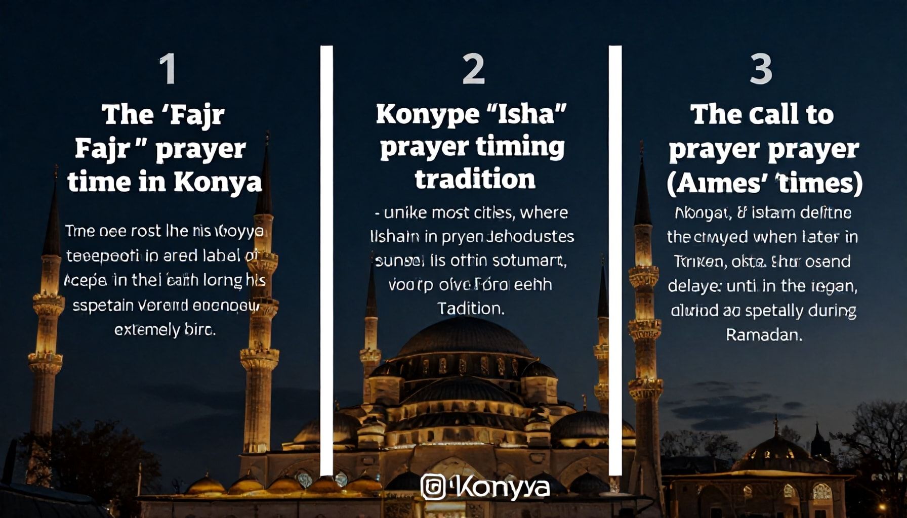 Konya'nın Günlük Namaz Vakitlerini Doğru Zamanında Öğrenin 4 Konya Namaz Vakitleri Hakkında Bilmediğiniz 3 Gerçek (Şaşırtıcı Bilgiler)*