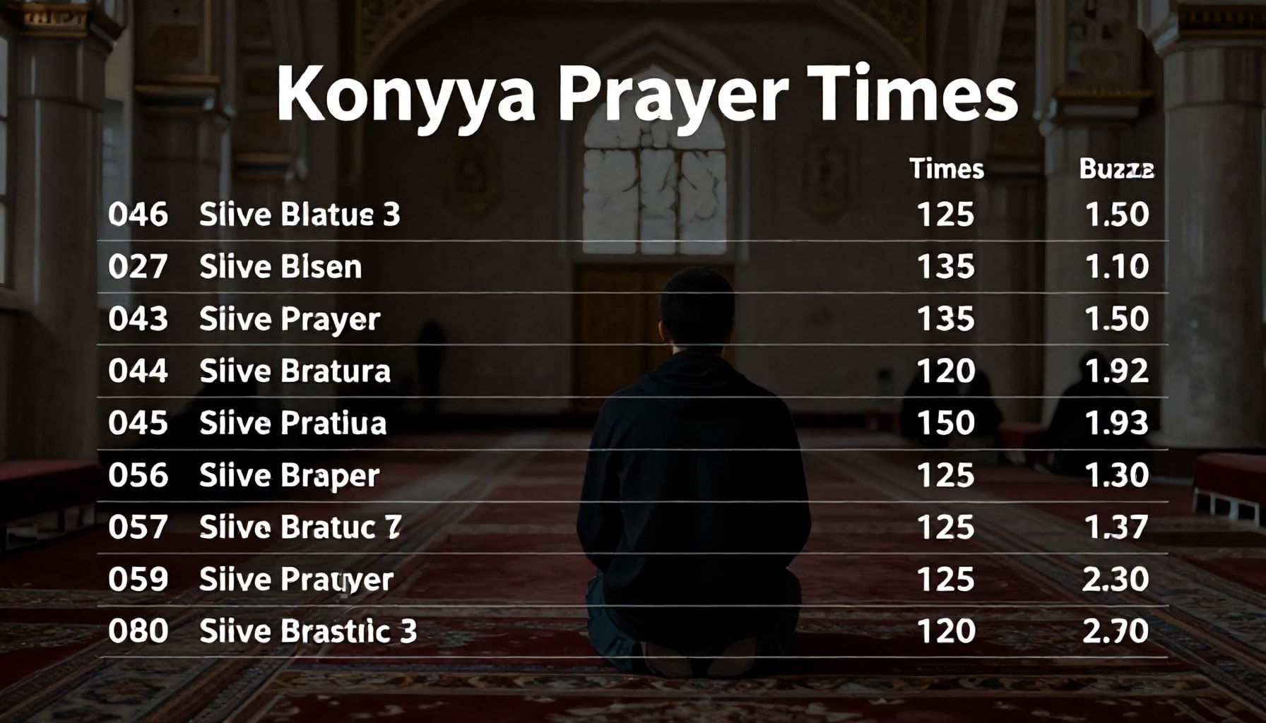 Konya Namaz Vakti: Düzenli Namaz Kılmak İçin En Doğru Zamanları*