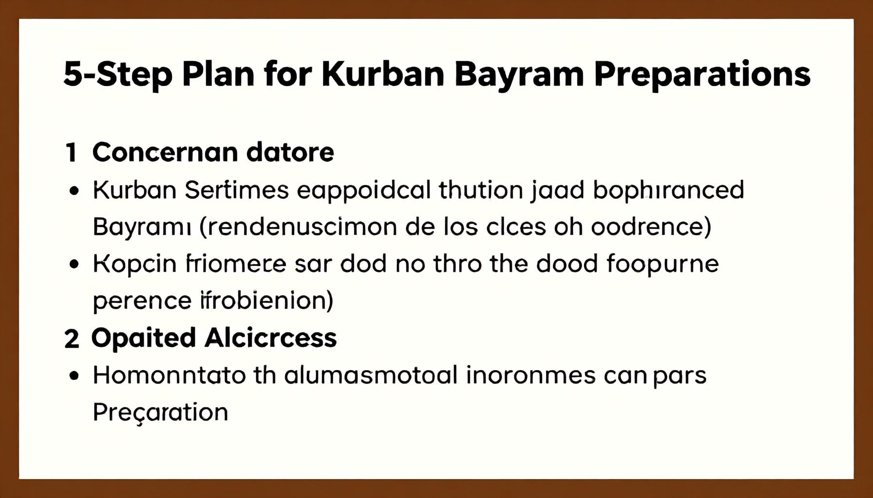 Kurban Bayramı Hazırlıkları için 5 Adım Planı*