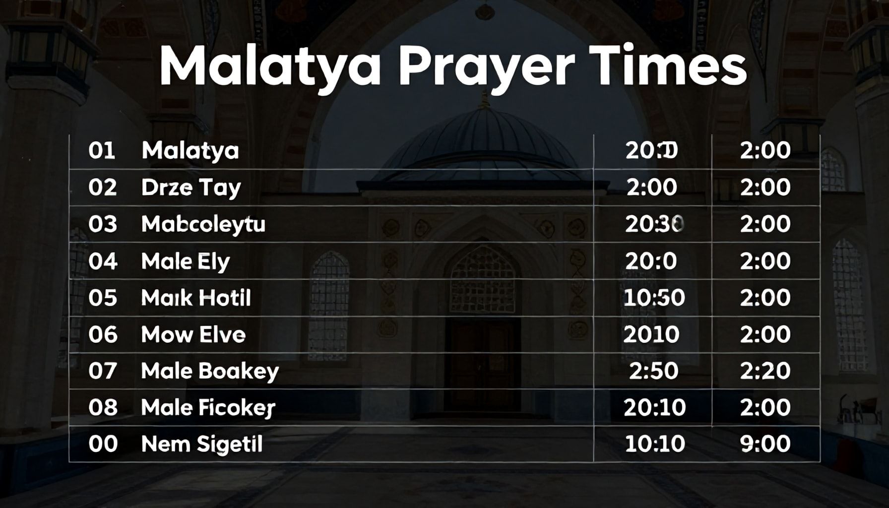 Malatya'da Ezan Vakitlerini 1 Dakikada Bulun: Hızlı Rehber*