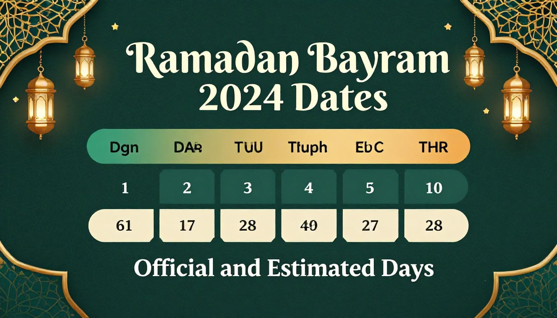 Ramazan Bayramı 2024 Tarihleri: Resmi ve Tahmini Günler*