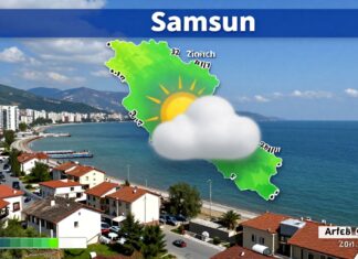 Bugün ve gelecek günler için Samsun hava durumu tahminleri