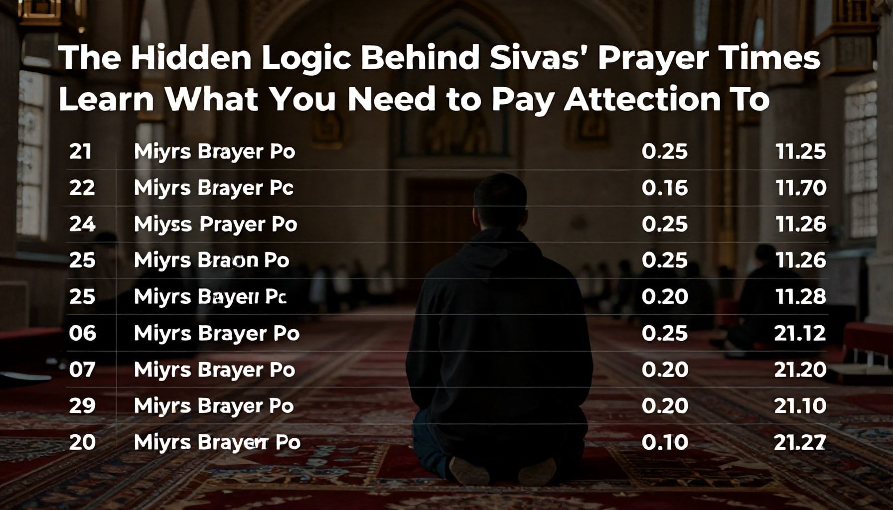 Sivas’ta Namaz Vakitlerinin Gizli Mantığı: Neyin Dikkat Edilmesi Gerektiğini Öğrenin*