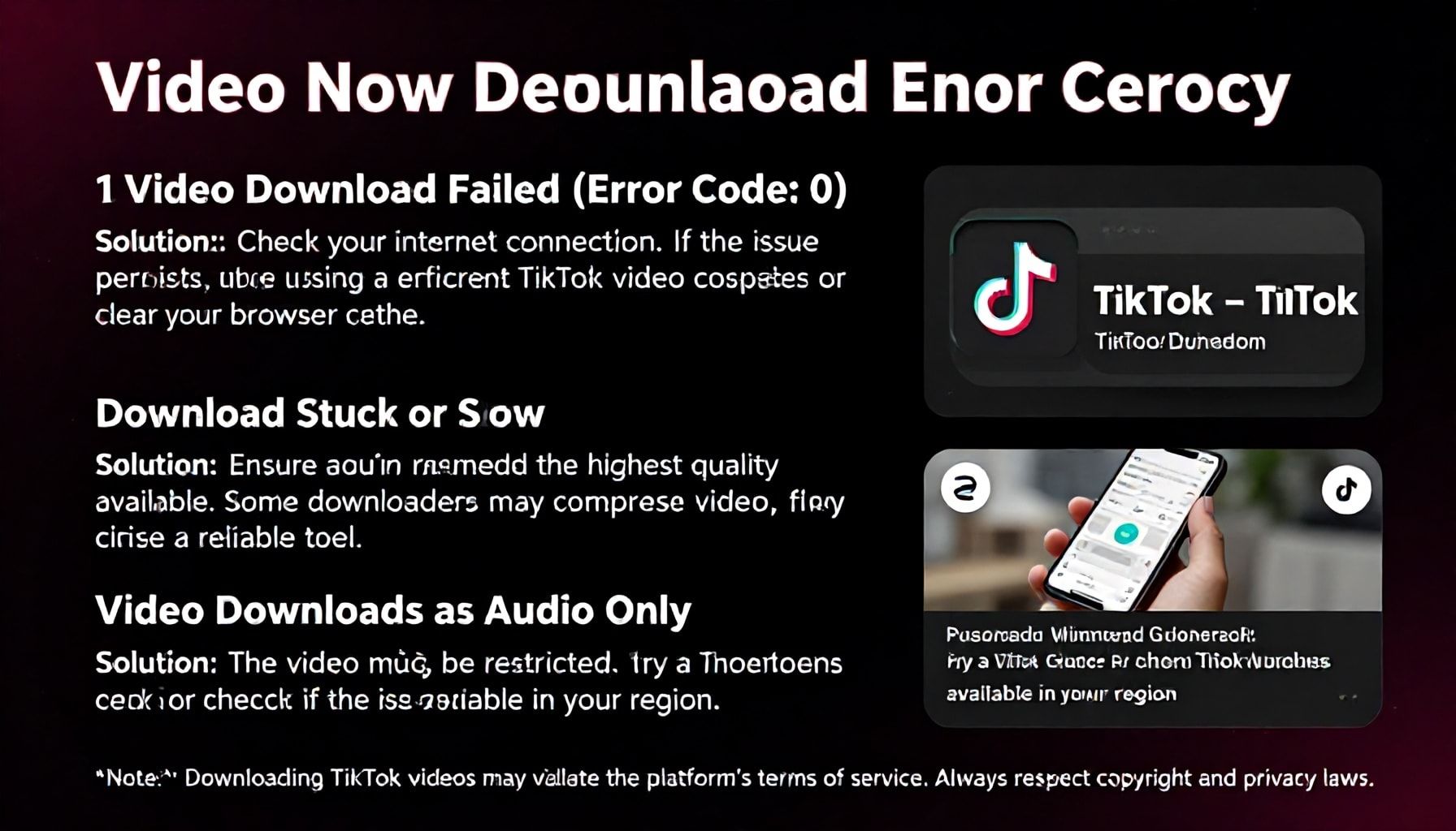 TikTok Videolarını İndirirken Karşılaşabileceğiniz 4 Hata ve Çözümleri*