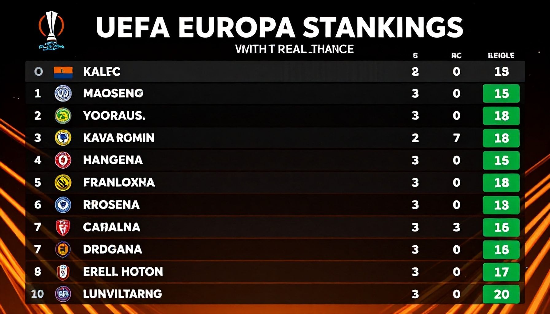 UEFA Avrupa Ligi puan durumlarında saklı gerçekler: Takımların gerçek şansları neler?"*