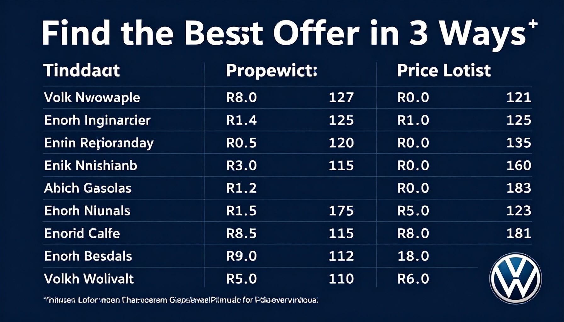 Volkswagen Fiyat Listesi: 3 Yöntemle En İyi Teklifi Bulun*