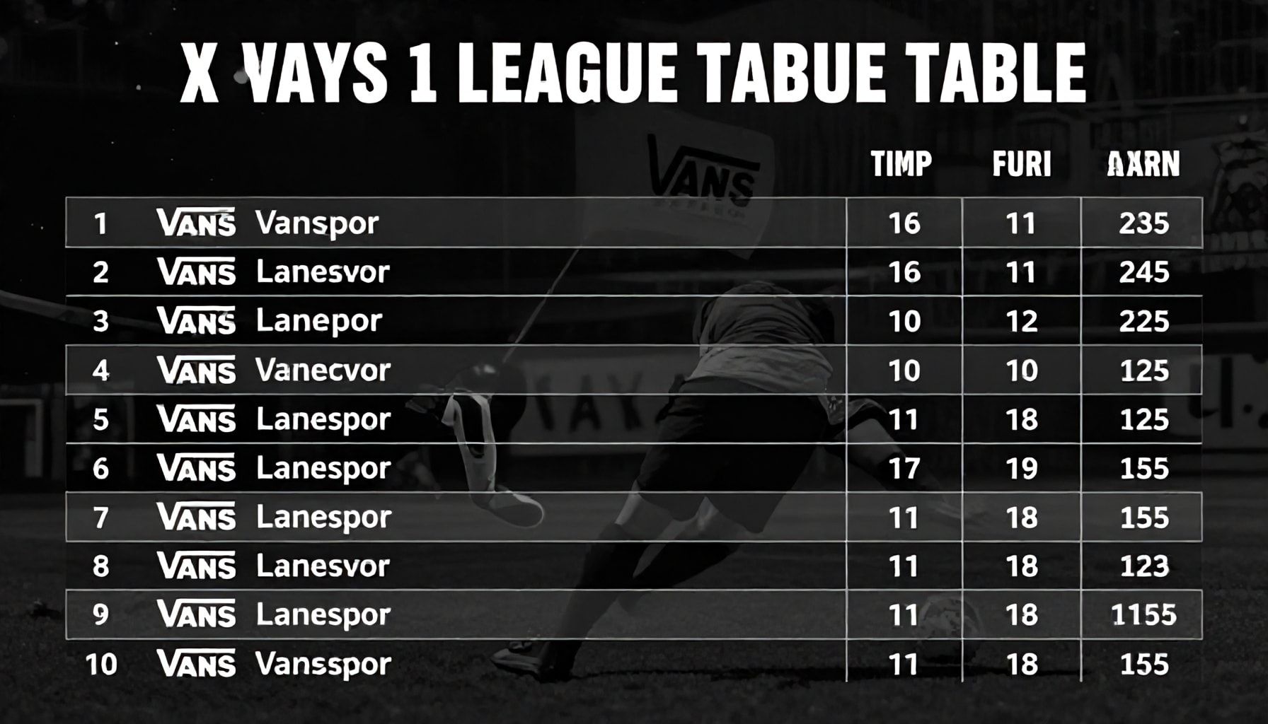X Ways to Improve Vanspor’s Position in the League Table*