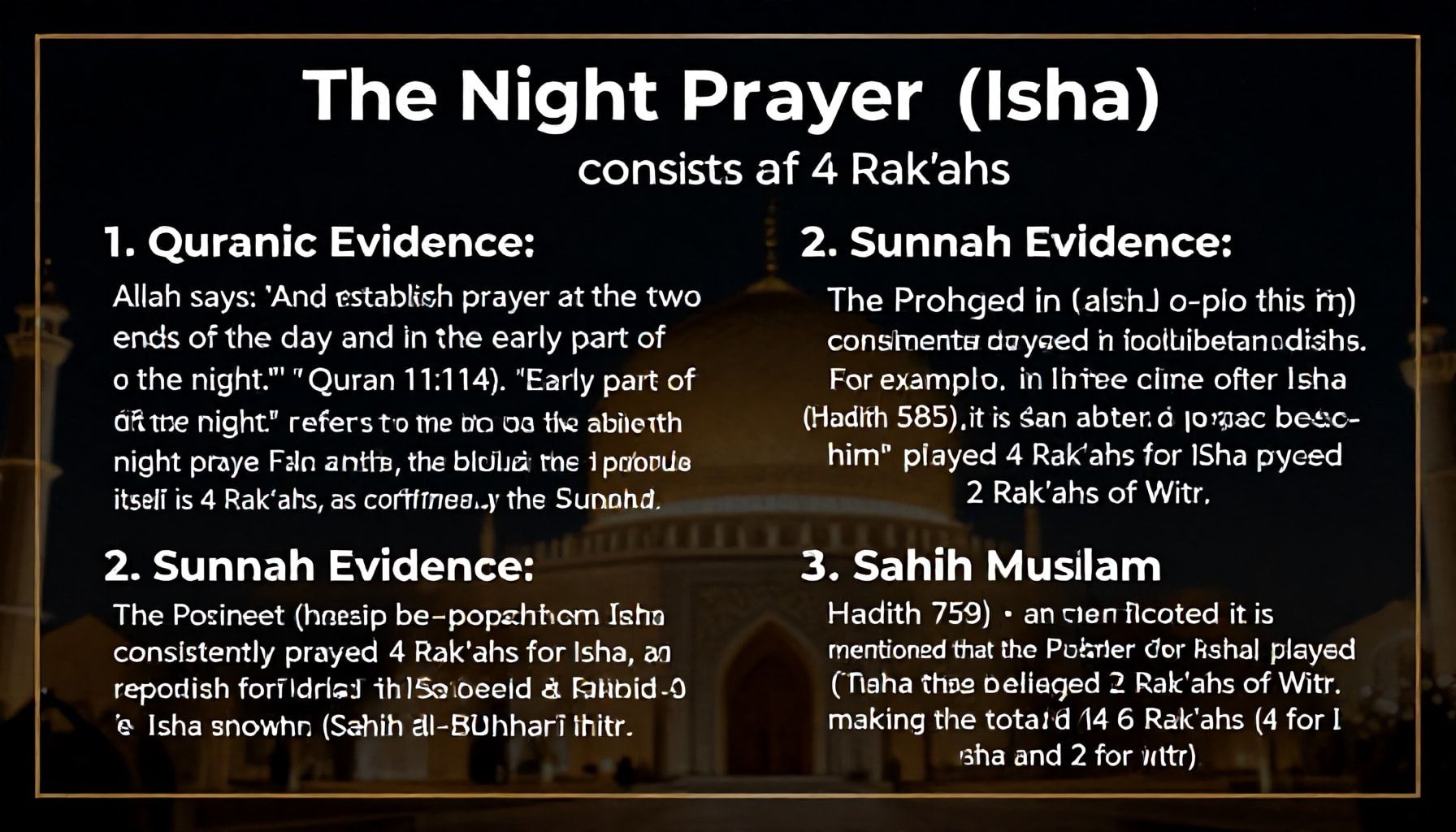 Yatsı Namazı 4 Rekat Neden? Kur'an ve Sünnet'teki Deliller*